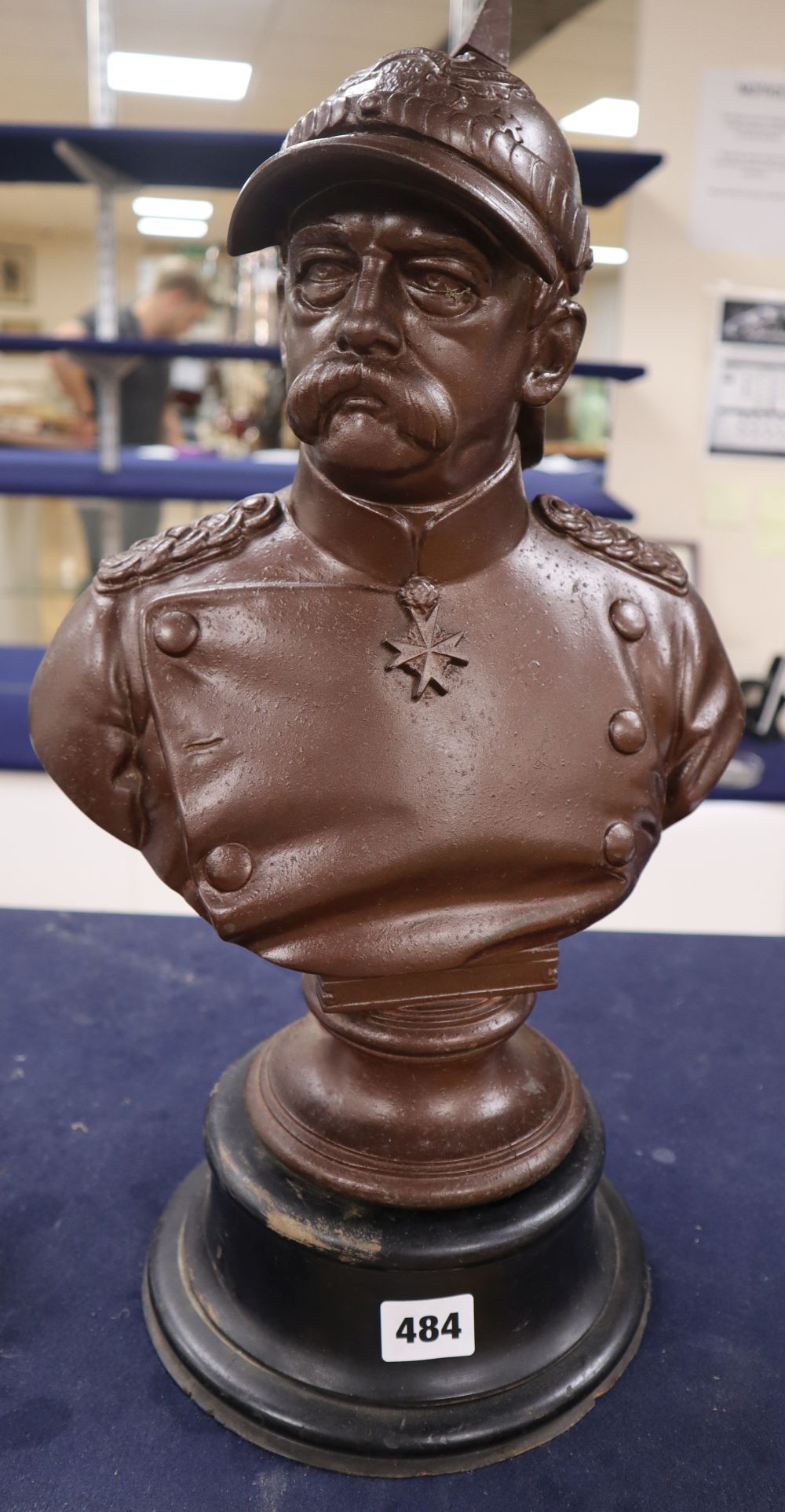 A bust of Bismarck, on stand